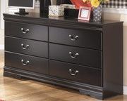 Huey Vineyard Twin Sleigh Headboard Bed with Dresser in Black - PKG002505