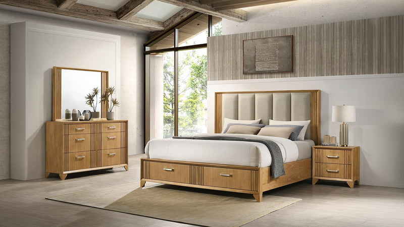 Hugo King 4 Pc Bedroom Set Natural - Hugo King 4 Pc Bedroom Set Natural