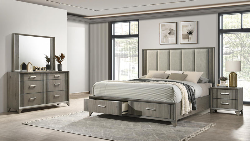 Hugo Queen 4 Pc Bedroom Set Gray - Hugo Queen 4 Pc Bedroom Set Gray