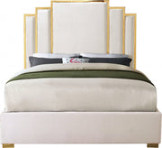 Hugo Velvet King Bed Cream - Gate FurnitureKing Bed