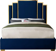 Hugo Velvet Queen Bed Blue - Gate FurnitureQueen Bed