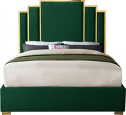 Hugo Velvet Queen Bed Green - Gate FurnitureQueen Bed
