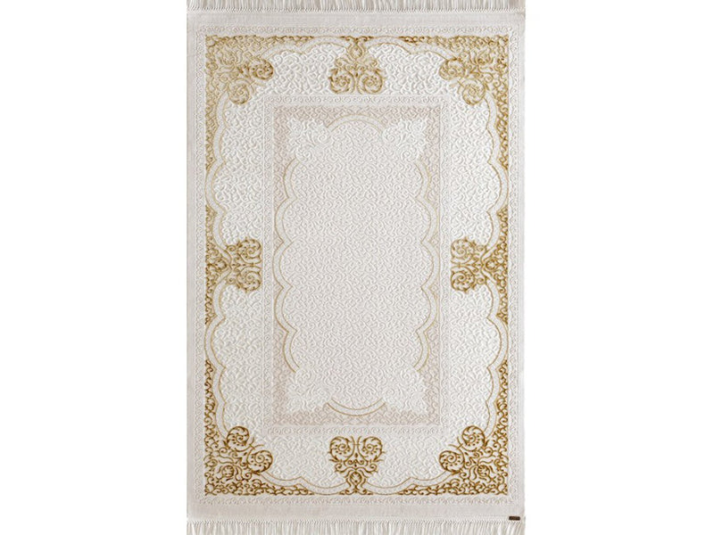 Hunkar Area Rug in Gold / Cream - Gate FurnitureArea Rugs