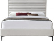 Hunter Linen Textured King Bed Cream - Gate FurnitureKing Bed