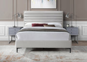 Hunter Linen Textured King Bed Cream - Gate FurnitureKing Bed