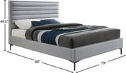 Hunter Linen Textured King Bed Grey - Gate FurnitureKing Bed