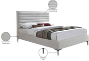 Hunter Linen Textured Queen Bed Cream - Gate FurnitureQueen Bed