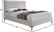 Hunter Linen Textured Queen Bed Cream - Gate FurnitureQueen Bed