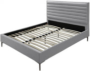 Hunter Linen Textured Queen Bed Grey - Gate FurnitureQueen Bed