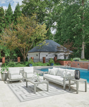 Hurley Park Gray Outdoor Sofa, 2 Lounge Chairs and Coffee Table - PCP695P2