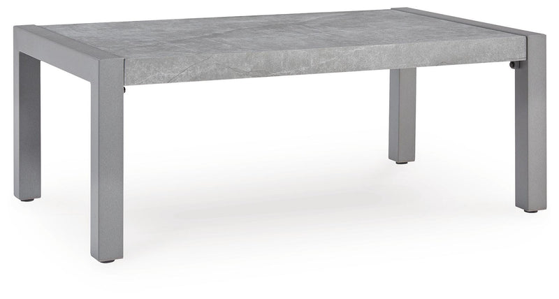 Hurley Park Gray Outdoor Sofa, 2 Lounge Chairs and Coffee Table - PCP695P2