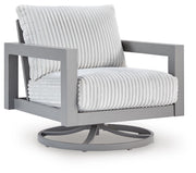 Hurley Park Outdoor Loveseat with 2 Lounge Chairs in Gray - PKG021154