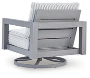 Hurley Park Outdoor Loveseat with 2 Lounge Chairs in Gray - PKG021154