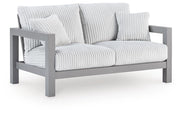 Hurley Park Outdoor Sofa and Loveseat in Gray - PKG021152