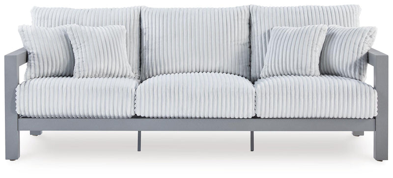 Hurley Park Outdoor Sofa and Loveseat in Gray - PKG021152