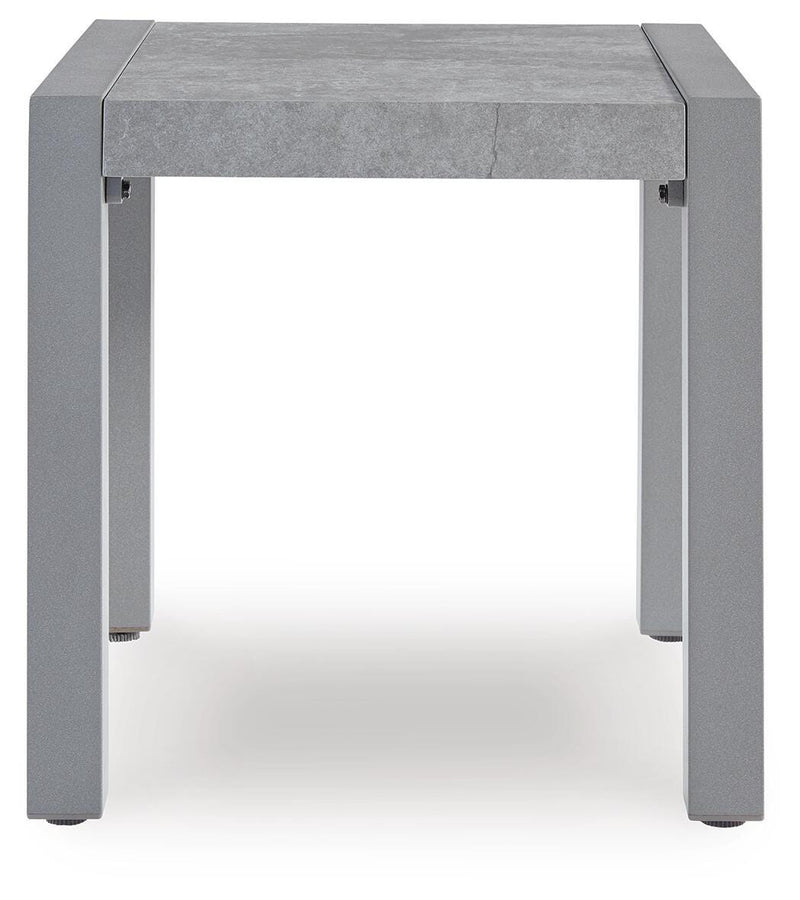 Hurley Park Outdoor Sofa and Loveseat with Coffee Table and 2 End Tables in Gray - PKG021165