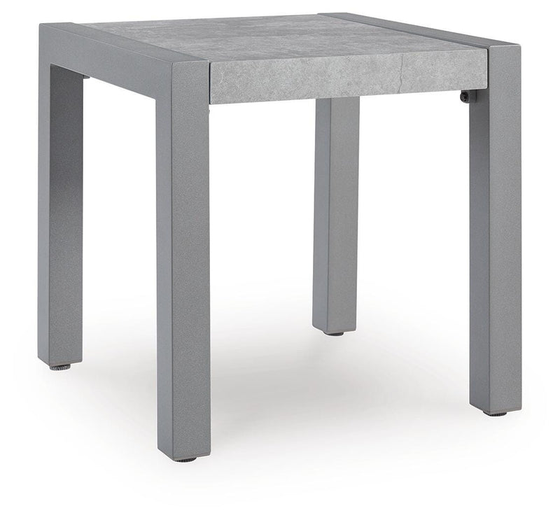 Hurley Park Outdoor Sofa and Loveseat with Coffee Table and 2 End Tables in Gray - PKG021165