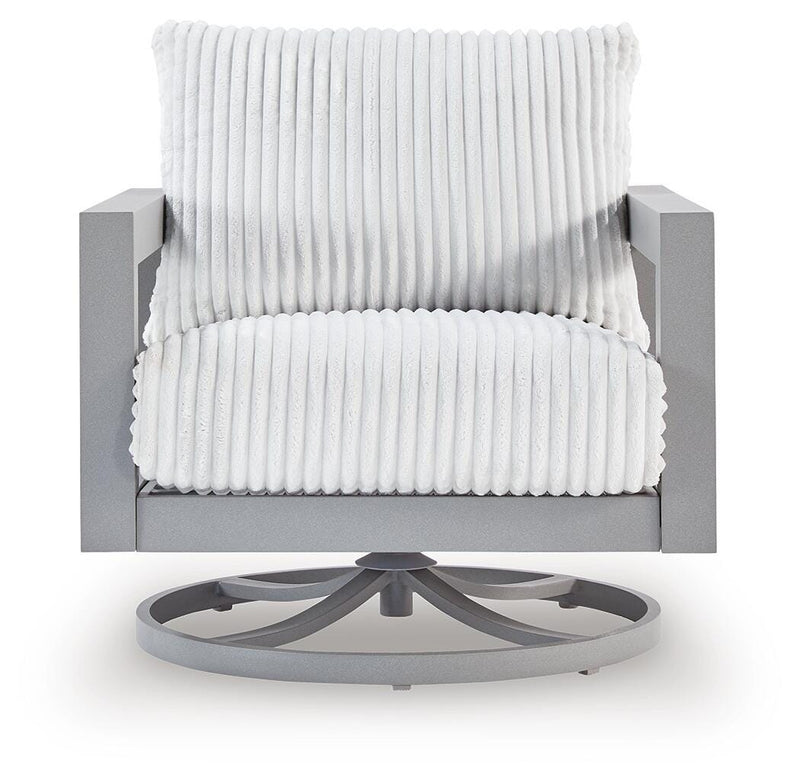Hurley Park Outdoor Sofa with 2 Lounge Chairs in Gray - PKG021153
