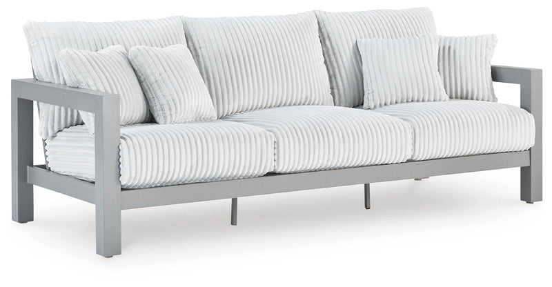 Hurley Park Outdoor Sofa with 2 Lounge Chairs in Gray - PKG021153