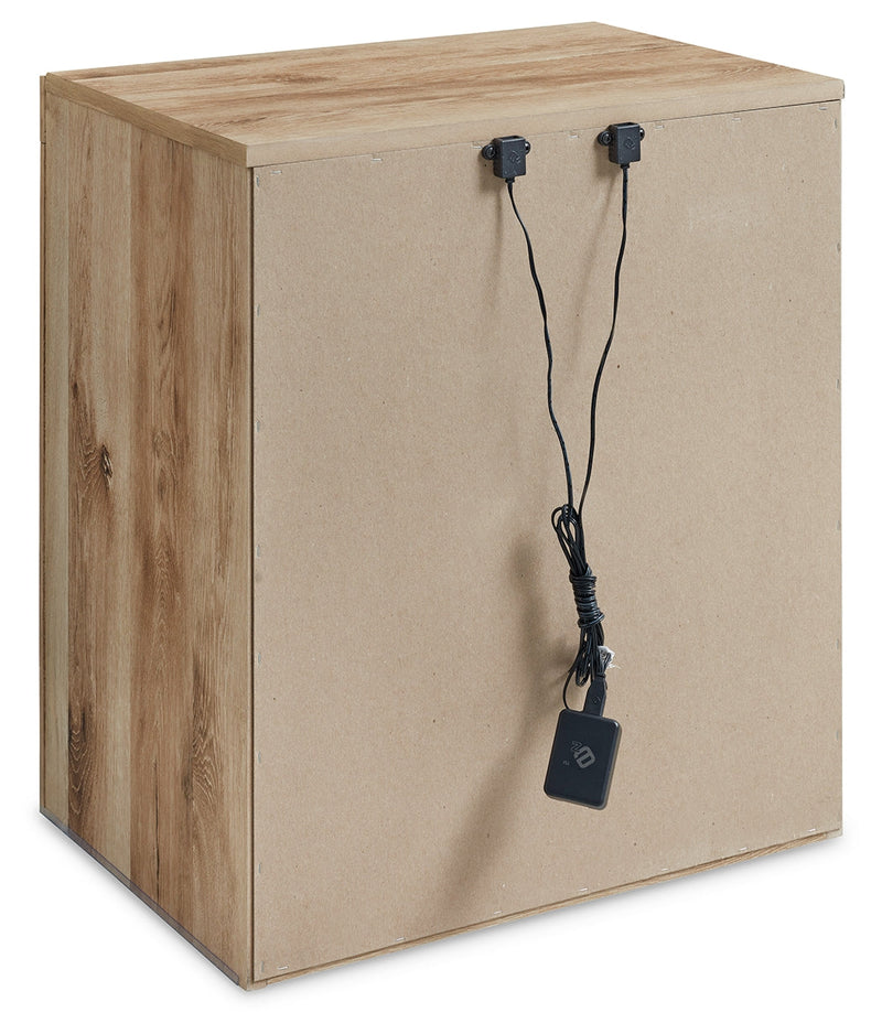 Hyanna Full Panel Bed with Mirrored Dresser and Nightstand in Tan Brown - PKG015352