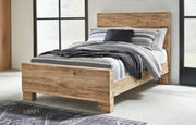 Hyanna Full Panel Bed with Mirrored Dresser in Tan Brown - PKG015349