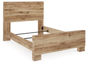 Hyanna Full Panel Bed with Mirrored Dresser in Tan Brown - PKG015349