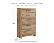 Hyanna Full Panel Headboard with Mirrored Dresser and Chest in Tan Brown - PKG015281