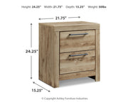Hyanna Full Panel Headboard with Mirrored Dresser and Nightstand in Tan Brown - PKG015280