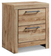 Hyanna Full Panel Headboard with Mirrored Dresser and Nightstand in Tan Brown - PKG015280