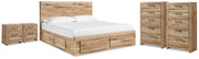 Hyanna King Panel Bed, 2 Chests and 2 Nightstands - B1050B70