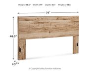 Hyanna King Panel Headboard with Mirrored Dresser in Tan Brown - PKG015289