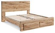 Hyanna King Panel Storage Bed, Dresser, Mirror and 2 Nightstands - B1050B72