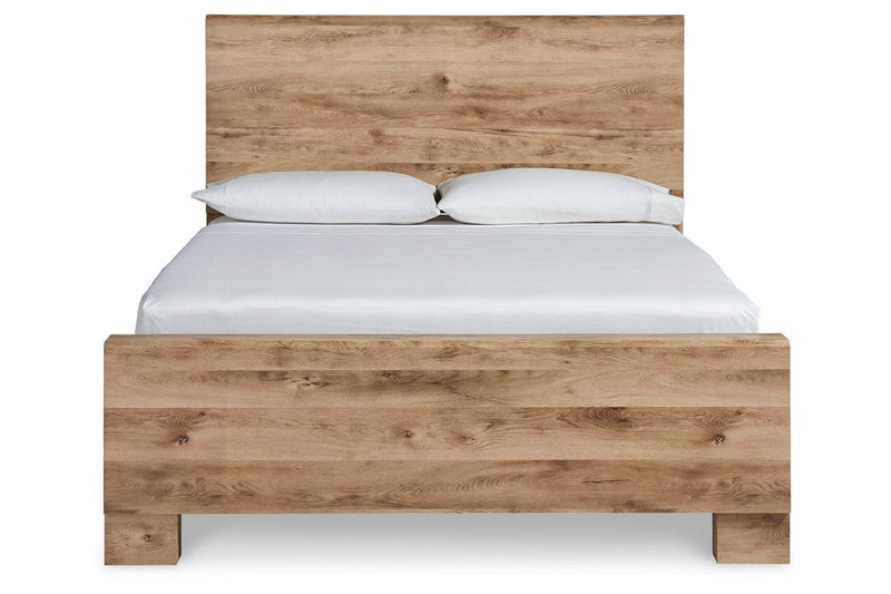 Hyanna Tan Brown Queen Panel Bed - Gate FurnitureQueen Bed