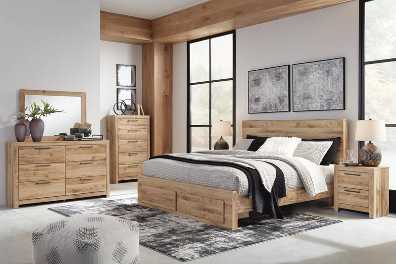 Hyanna Tan Brown Queen Panel Storage Bed and Chest - B1050B51