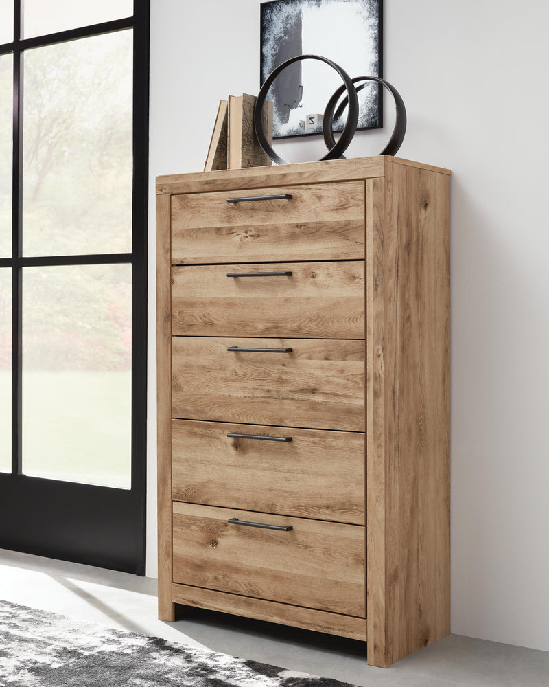 Hyanna Tan Brown Queen Panel Storage Bed and Chest - B1050B51