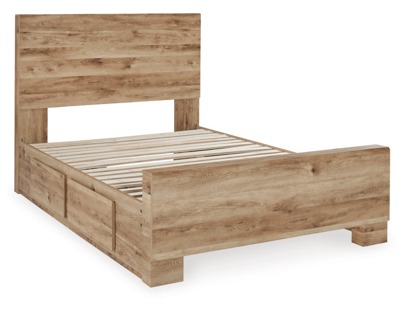 Hyanna Tan Brown Queen Platform Bed with 2 Side Storage - Gate FurnitureQueen Bed