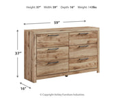 Hyanna Tan Brown Queen Storage Bed, Dresser and 2 Nightstands - B1050B52
