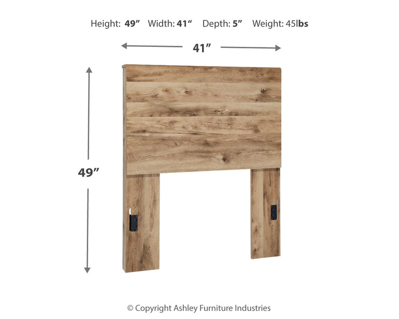 Hyanna Twin Panel Headboard with Mirrored Dresser in Tan Brown - PKG015271