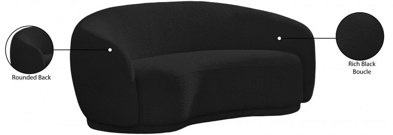 Hyde 64" Boucle Fabric Upholstered Loveseat in Black - 693Black-L