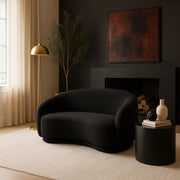 Hyde 64" Boucle Fabric Upholstered Loveseat in Black - 693Black-L