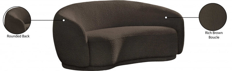 Hyde 64" Boucle Fabric Upholstered Loveseat in Brown - 693Brown-L