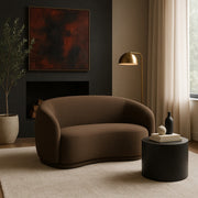 Hyde 64" Boucle Fabric Upholstered Loveseat in Brown - 693Brown-L