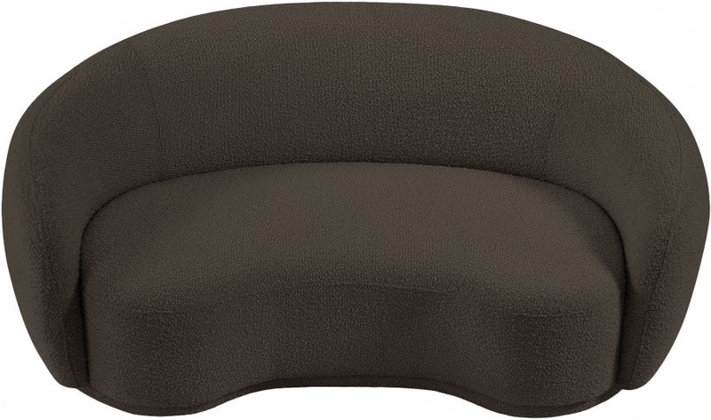 Hyde 64" Boucle Fabric Upholstered Loveseat in Brown - 693Brown-L