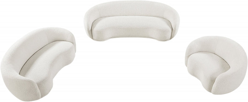 Hyde 64" Boucle Fabric Upholstered Loveseat in Cream - 693Cream-L