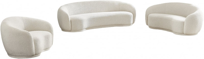 Hyde 64" Boucle Fabric Upholstered Loveseat in Cream - 693Cream-L