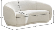 Hyde 64" Boucle Fabric Upholstered Loveseat in Cream - 693Cream-L
