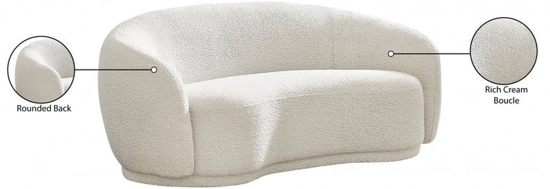 Hyde 64" Boucle Fabric Upholstered Loveseat in Cream - 693Cream-L