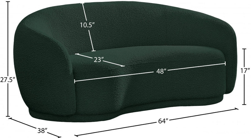 Hyde 64" Boucle Fabric Upholstered Loveseat in Green - 693Green-L