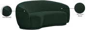 Hyde 64" Boucle Fabric Upholstered Loveseat in Green - 693Green-L