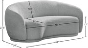 Hyde 64" Boucle Fabric Upholstered Loveseat in Grey - 693Grey-L